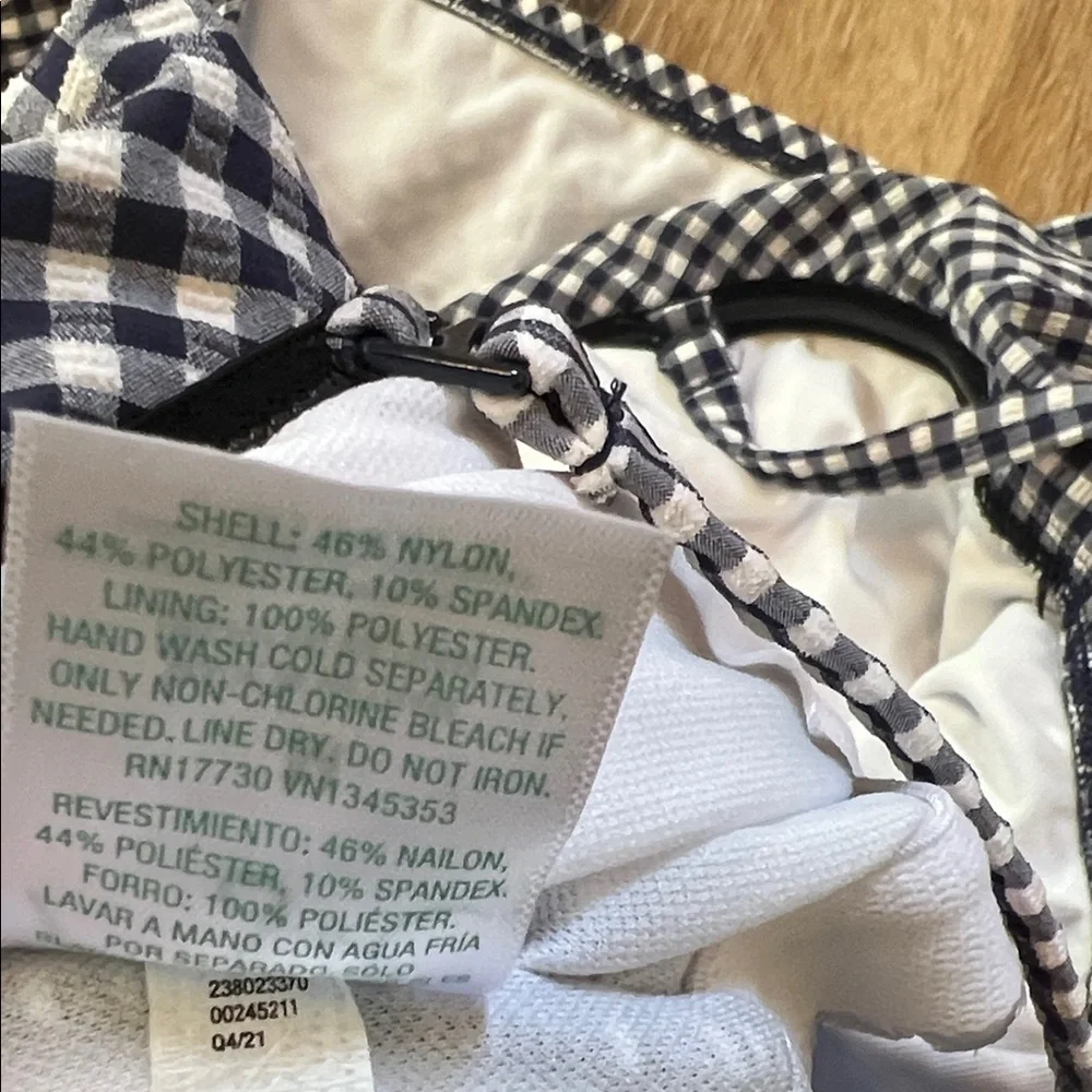 Navy and White Gingham Swimsuit Kona Sol Medium